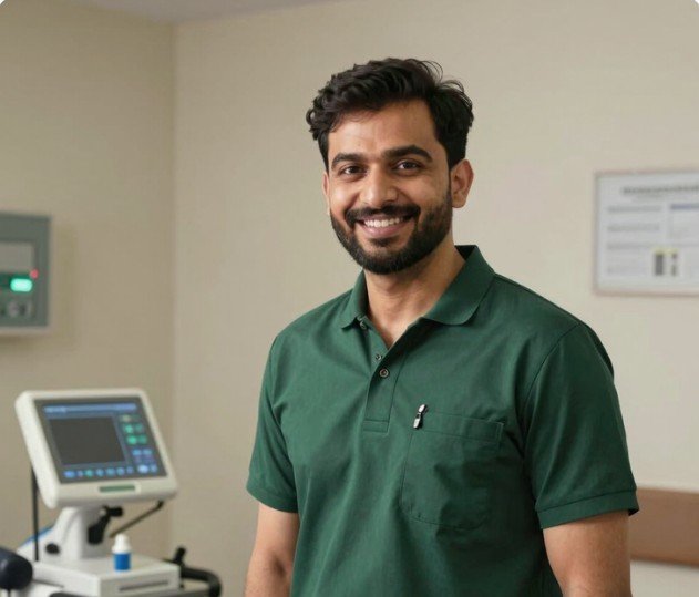 Smiling male physiotherapist